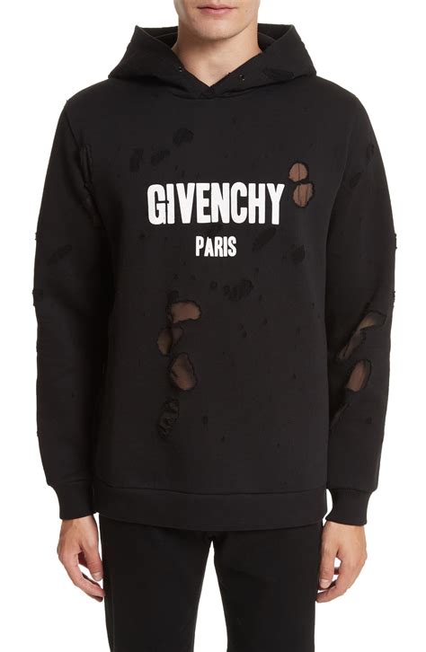 givenchy fleece hoodie|givenchy hoodie distressed.